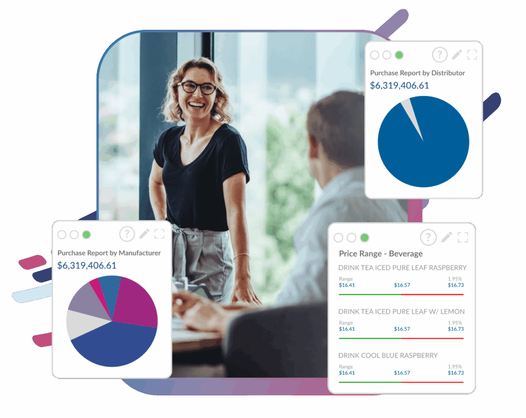 Female business leader in conference room standing and smiling